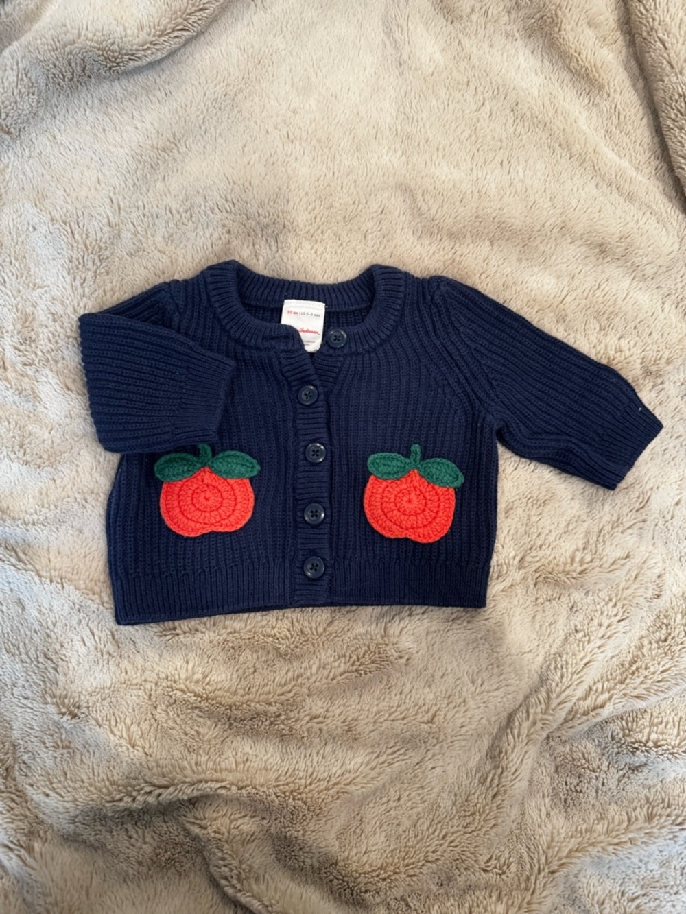 Hanna Andersson Navy Knit Cardigan with Pumkin Pockets